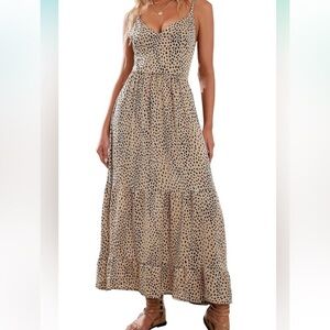 Cupshe Tan and Black Maxi Dress